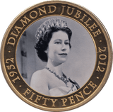 2012 FIFTY PENCE BAILIWICK OF JERSEY DIAMOND JUBILEE - WORLD COINS - Cambridgeshire Coins