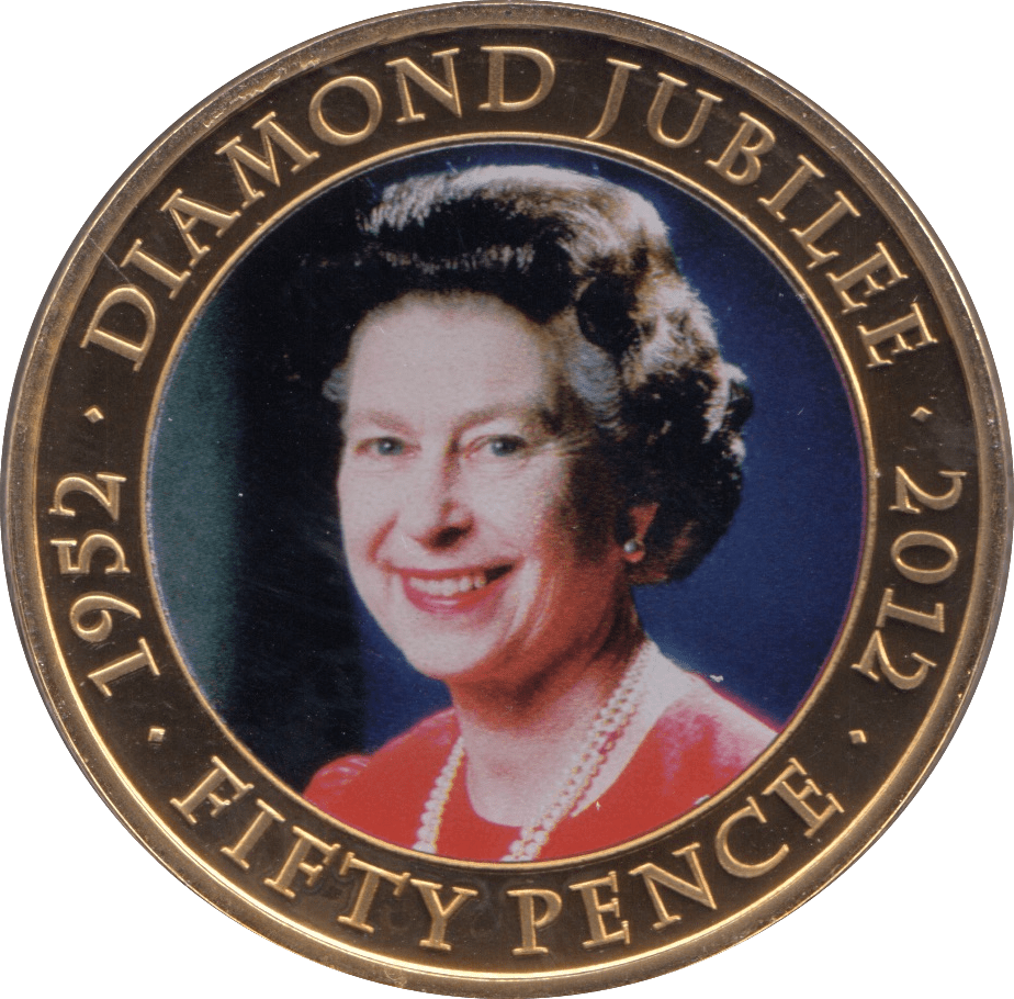 2012 FIFTY PENCE BAILIWICK OF JERSEY DIAMOND JUBILEE - WORLD COINS - Cambridgeshire Coins