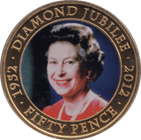 2012 FIFTY PENCE BAILIWICK OF JERSEY DIAMOND JUBILEE - WORLD COINS - Cambridgeshire Coins