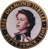 2012 FIFTY PENCE DIAMOND JUBILEE GUERNSEY - WORLD COINS - Cambridgeshire Coins