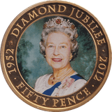 2012 FIFTY PENCE DIMOND JUBILEE COIN F241 - WORLD COINS - Cambridgeshire Coins