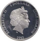 2012 FIVE DOLLARS SILVER PROOF COOK ISLANDS - WORLD COINS - Cambridgeshire Coins