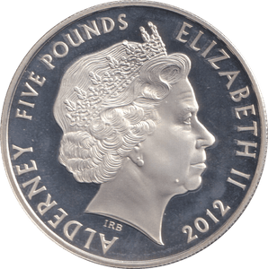2012 FIVE POUNDS SILVER PROOF ALDERNEY MY LORDS PRAY BE SEATED - WORLD COINS - Cambridgeshire Coins