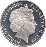 2012 FIVE POUNDS SILVER PROOF ALDERNEY MY LORDS PRAY BE SEATED - WORLD COINS - Cambridgeshire Coins