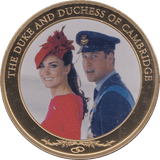 2012 GOLD PLATED ONE DOLLAR THE DUKE AND DUCHESS OF CAMBRIDGE - WORLD COINS - Cambridgeshire Coins