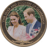 2012 GOLD PLATED ONE DOLLAR THE DUKE AND DUCHESS OF CAMBRIDGE - WORLD COINS - Cambridgeshire Coins