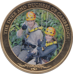 2012 GOLD PLATED ONE DOLLAR THE DUKE AND DUCHESS OF CAMBRIDGE - WORLD COINS - Cambridgeshire Coins