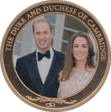 2012 GOLD PLATED ONE DOLLAR THE DUKE AND DUCHESS OF CAMBRIDGE - WORLD COINS - Cambridgeshire Coins