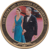 2012 GOLD PLATED ONE DOLLAR THE DUKE AND DUCHESS OF CAMBRIDGE - WORLD COINS - Cambridgeshire Coins