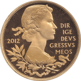 2012 GOLD PLATED SILVER PROOF FIVE POUND QUEEN'S DIAMOND JUBILEE - SILVER WORLD COINS - Cambridgeshire Coins