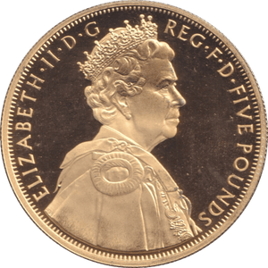 2012 GOLD PLATED SILVER PROOF FIVE POUND QUEEN'S DIAMOND JUBILEE - SILVER WORLD COINS - Cambridgeshire Coins