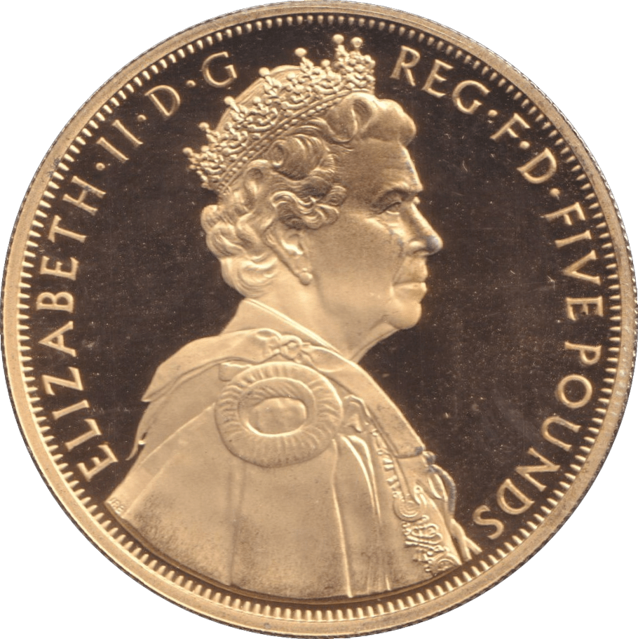 2012 GOLD PLATED SILVER PROOF FIVE POUND QUEEN'S DIAMOND JUBILEE - SILVER WORLD COINS - Cambridgeshire Coins