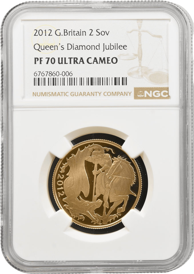 2012 GOLD PROOF DOUBLE SOVEREIGN NGC PF 70 ULTRA CAMEO - NGC GOLD COINS - Cambridgeshire Coins