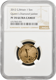 2012 GOLD PROOF SOVEREIGN NGC PF 70 ULTRA CAMEO - NGC GOLD SOVEREIGN - Cambridgeshire Coins