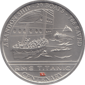 2012 ONE DOLLAR RMS TITANIC CENTENARY ABANDON SHIP - 20 BOATS - 706 SAVED - WORLD COINS - Cambridgeshire Coins
