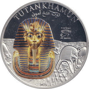 2012 SILVER PLATED 5 DOLLARS TUTAN KHAMUN HISTORY OF EGYPT - WORLD COINS - Cambridgeshire Coins