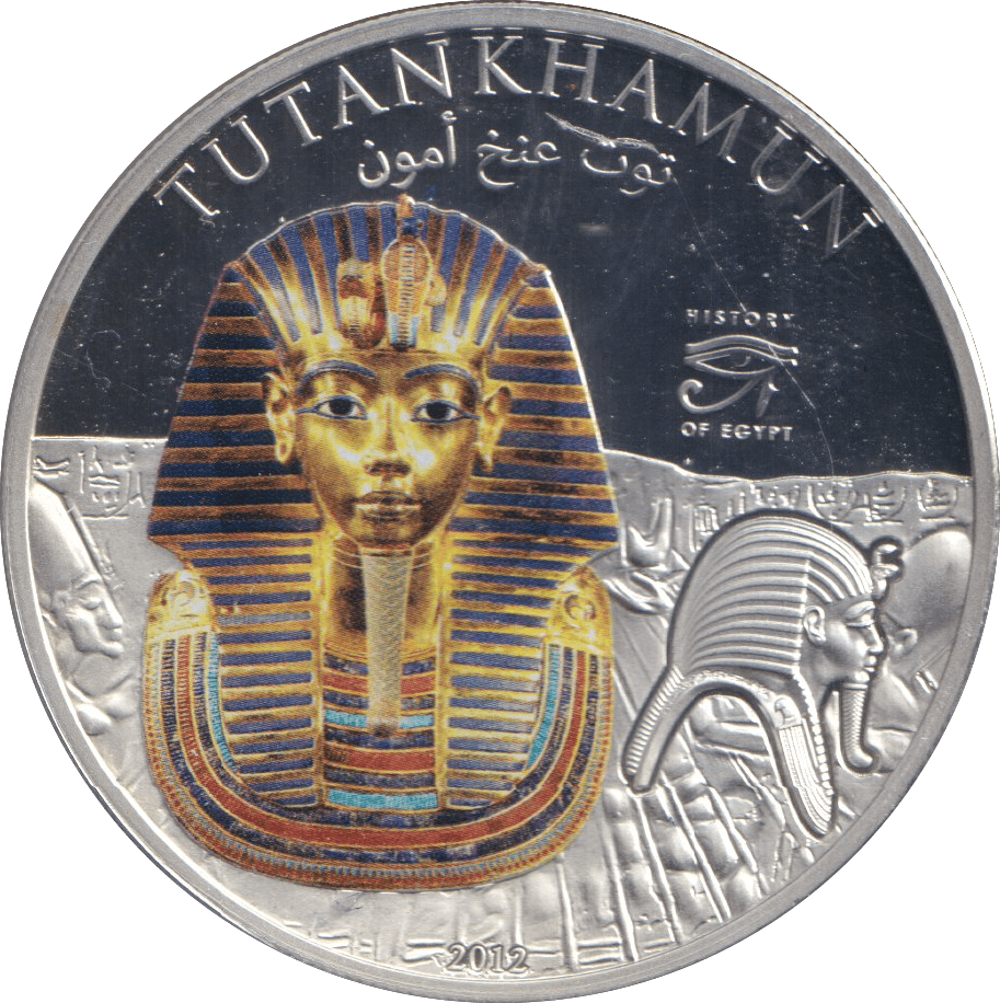 2012 SILVER PLATED 5 DOLLARS TUTAN KHAMUN HISTORY OF EGYPT - WORLD COINS - Cambridgeshire Coins