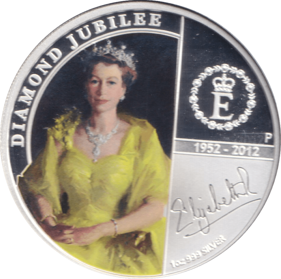 2012 SILVER PROOF $1 AUSTRALIA DIAMOND JUBILEE OF QUEEN ELIZABETH II - SILVER WORLD COINS - Cambridgeshire Coins
