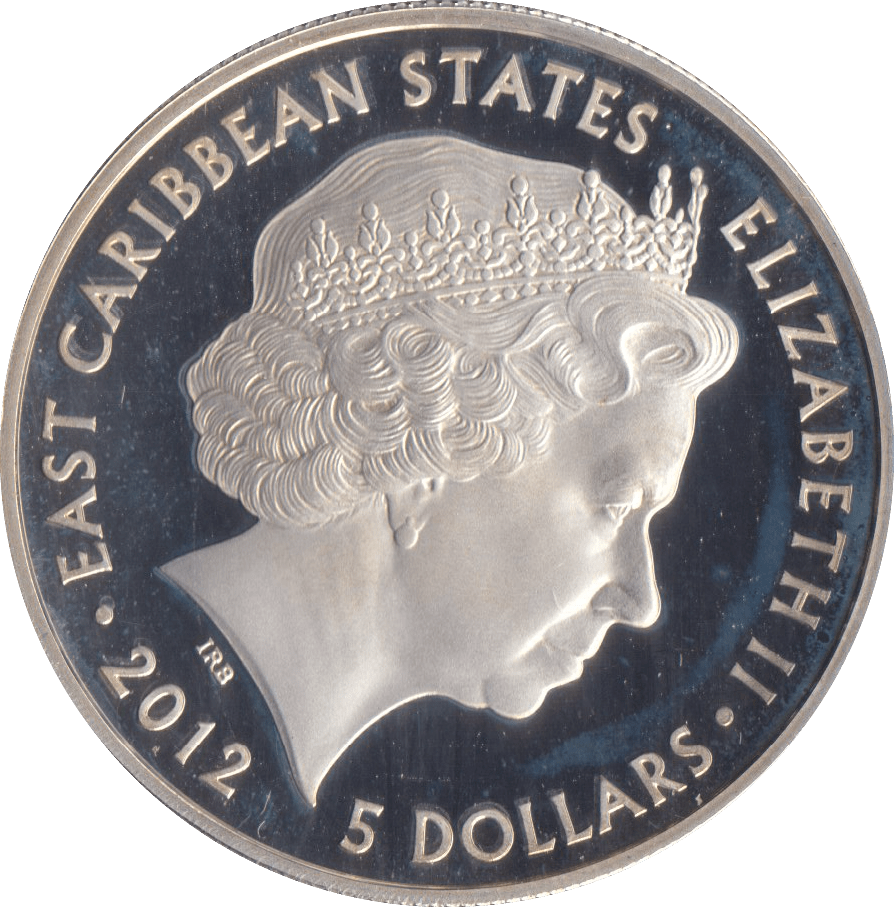 2012 SILVER PROOF 5 DOLLAR CARIBBEAN STATES - SILVER WORLD COINS - Cambridgeshire Coins