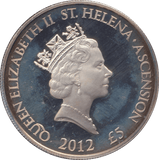2012 SILVER PROOF 5 DOLLAR ST.HELENA - SILVER WORLD COINS - Cambridgeshire Coins