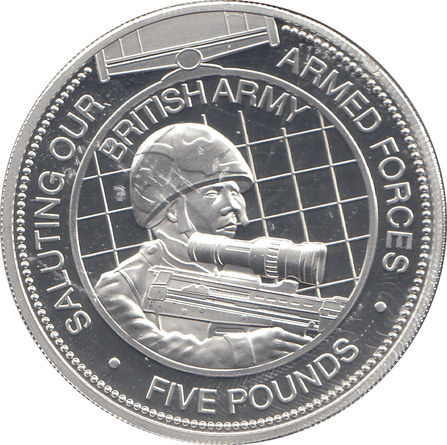 2012 SILVER PROOF 5 POUNDS BRITISH ARMY ARMED FORCES - WORLD COINS - Cambridgeshire Coins