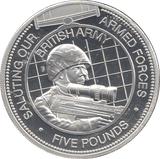 2012 SILVER PROOF 5 POUNDS BRITISH ARMY ARMED FORCES - WORLD COINS - Cambridgeshire Coins