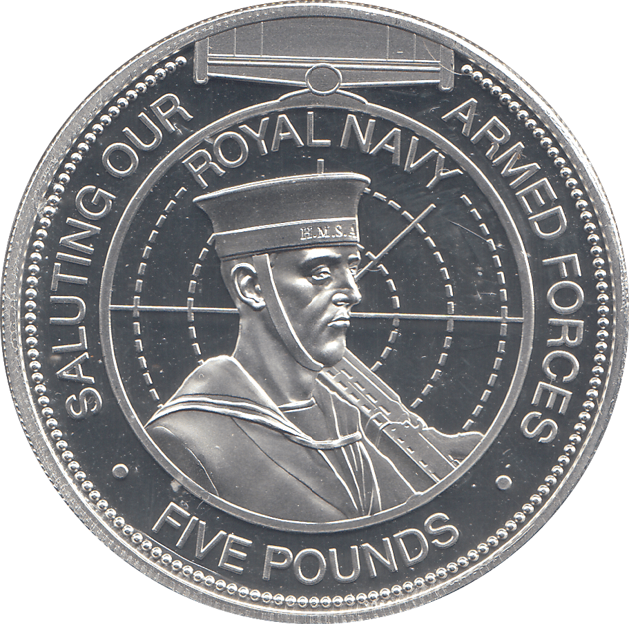 2012 SILVER PROOF 5 POUNDS ROYAL NAVY ARMED FORCES - WORLD COINS - Cambridgeshire Coins