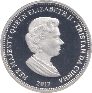 2012 SILVER PROOF £5 TRISTAN DA CUNHA - SILVER WORLD COINS - Cambridgeshire Coins
