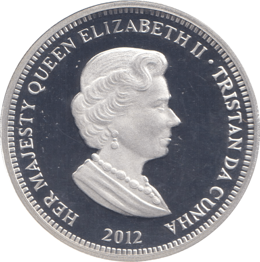 2012 SILVER PROOF £5 TRISTAN DA CUNHA - SILVER WORLD COINS - Cambridgeshire Coins