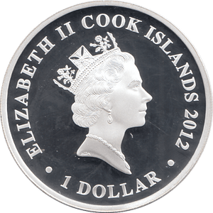 2012 SILVER PROOF FIVE DOLLARS COOK ISLANDS - SILVER WORLD COINS - Cambridgeshire Coins