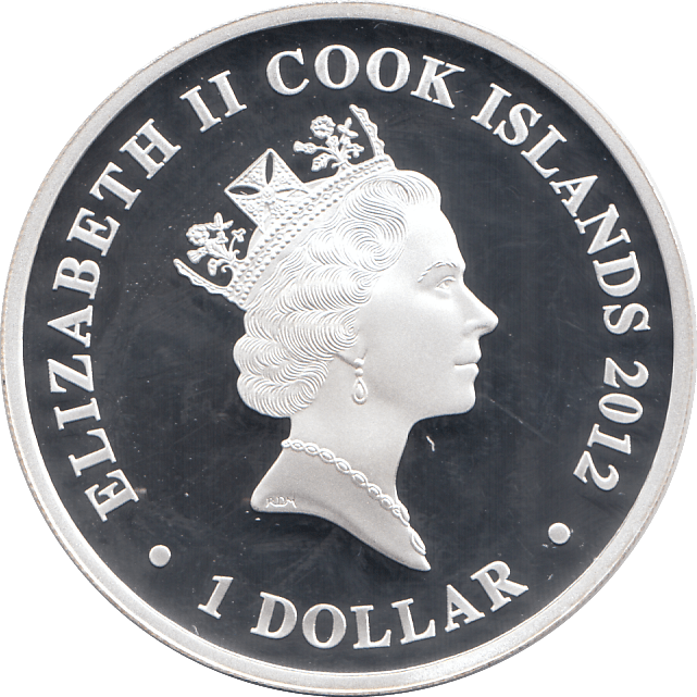 2012 SILVER PROOF FIVE DOLLARS COOK ISLANDS - SILVER WORLD COINS - Cambridgeshire Coins