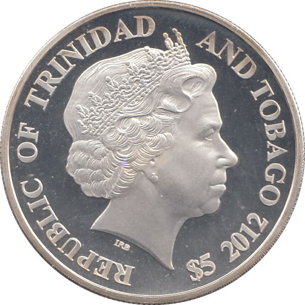 2012 SILVER PROOF FIVE DOLLARS TRINIDAD AND TOBAGO - SILVER WORLD COINS - Cambridgeshire Coins