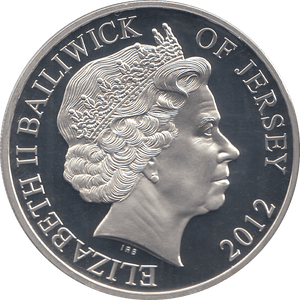 2012 SILVER PROOF FIVE POUNDS BAILIWICK JERSEY DUKE OF CAMBRIDGE 30TH BDAY - SILVER WORLD COINS - Cambridgeshire Coins