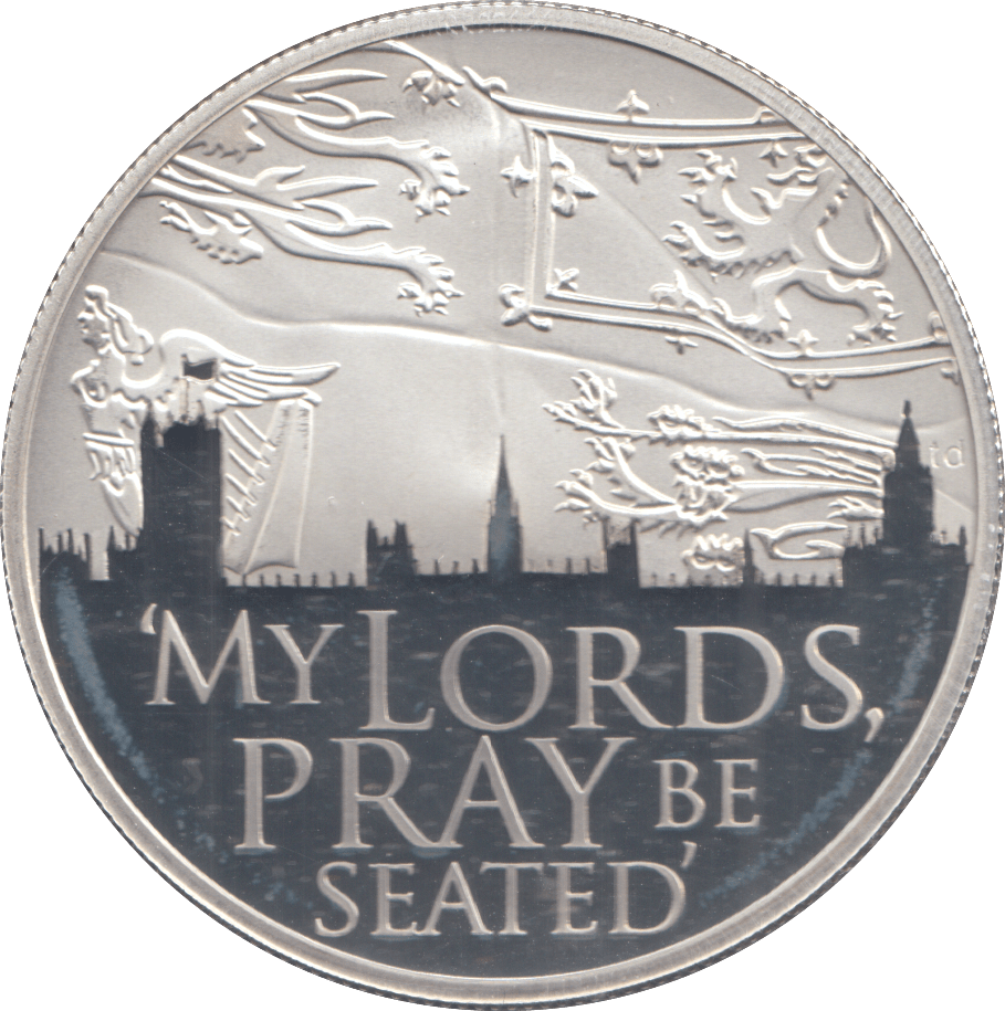 2012 SILVER PROOF FIVE POUNDS MY LORDS PRAY BE SEATED - £5 Silver Proof - Cambridgeshire Coins