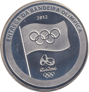 2012 SILVER PROOF FIVE REAIS BRASIL 2016 RIO OLYMPIC - SILVER WORLD COINS - Cambridgeshire Coins