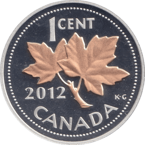 2012 SILVER PROOF ONE CENT CANADA - SILVER WORLD COINS - Cambridgeshire Coins