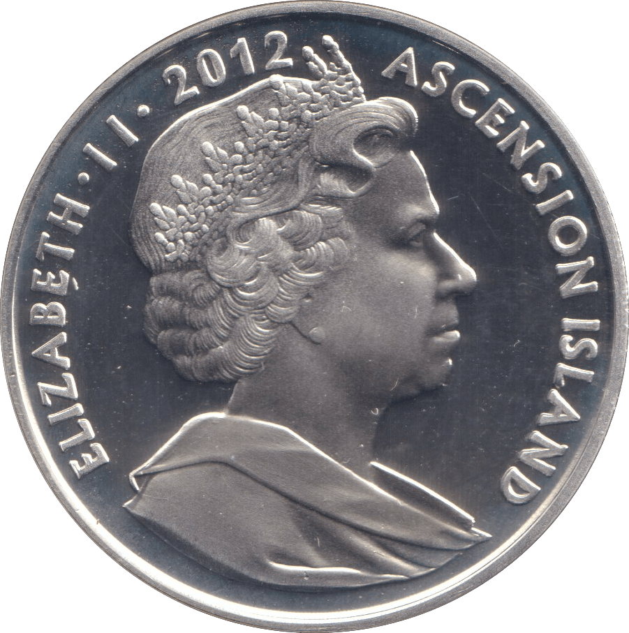 2012 SILVER PROOF ONE CROWN ASCENSION ISLAND - SILVER WORLD COINS - Cambridgeshire Coins