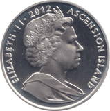 2012 SILVER PROOF ONE CROWN ASCENSION ISLAND - SILVER WORLD COINS - Cambridgeshire Coins