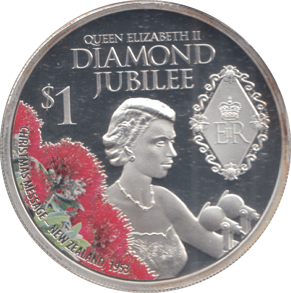 2012 SILVER PROOF ONE DOLLARS DIAMOND JUBILEE OF QUEEN ELIZABETH II - Silver Proof - Cambridgeshire Coins