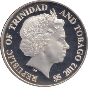 2012 SILVER PROOF £5 REPUBLIC OF TRINIDAD AND TOBAGO - SILVER WORLD COINS - Cambridgeshire Coins