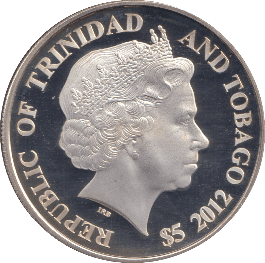 2012 SILVER PROOF £5 REPUBLIC OF TRINIDAD AND TOBAGO - SILVER WORLD COINS - Cambridgeshire Coins