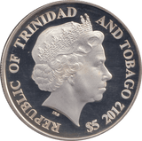 2012 SILVER PROOF £5 REPUBLIC OF TRINIDAD AND TOBAGO - SILVER WORLD COINS - Cambridgeshire Coins