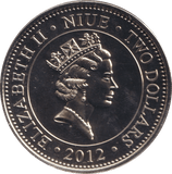 2012 TWO DOLLARS BU NIUE - WORLD COINS - Cambridgeshire Coins