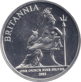 2013 1 OZ SILVER TWO POUND BRITANNIA ( BU ) - WORLD COINS - Cambridgeshire Coins