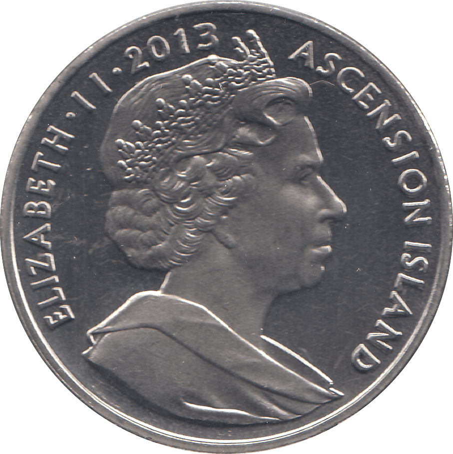 2013 2 POUND GRANTING OF ASCENSION ISLAND COAT OF ARMS ( BU ) - WORLD COINS - Cambridgeshire Coins
