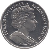 2013 2 POUND GRANTING OF ASCENSION ISLAND COAT OF ARMS ( BU ) - WORLD COINS - Cambridgeshire Coins
