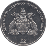 2013 2 POUND GRANTING OF ASCENSION ISLAND COAT OF ARMS ( BU ) - WORLD COINS - Cambridgeshire Coins