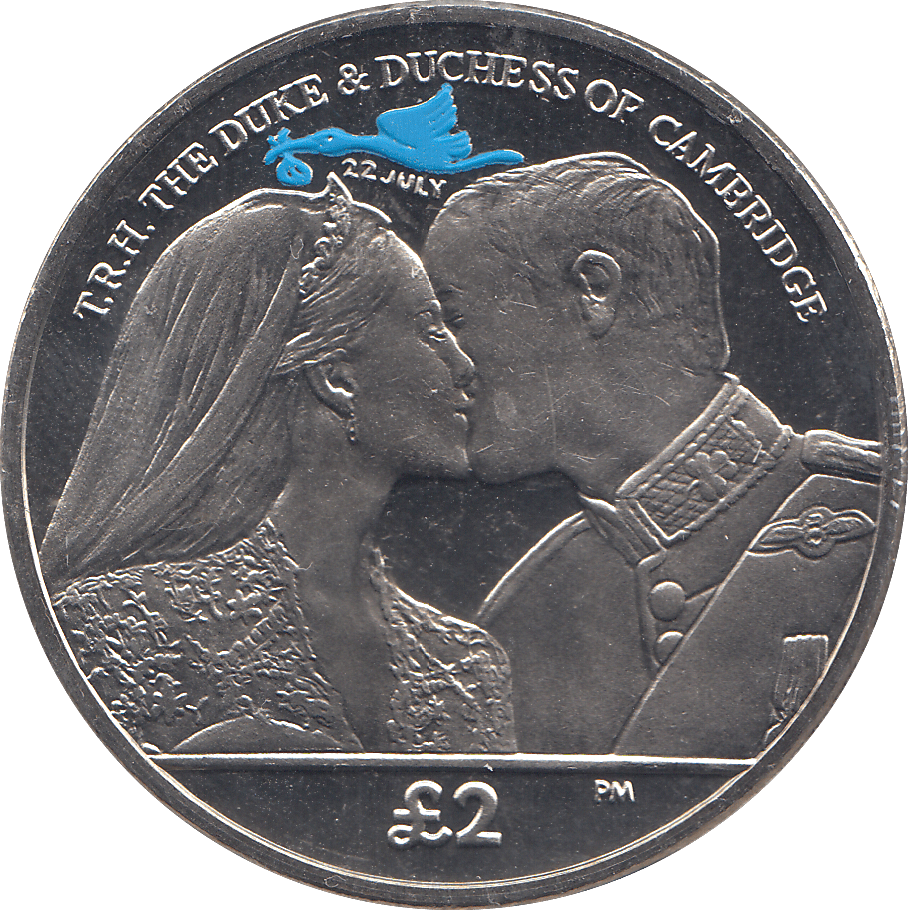 2013 2 POUND THE DUKE & DUCHESS OF CAMBRIDGE COLOURISED ( BU ) - WORLD COINS - Cambridgeshire Coins