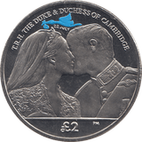 2013 2 POUND THE DUKE & DUCHESS OF CAMBRIDGE COLOURISED ( BU ) - WORLD COINS - Cambridgeshire Coins