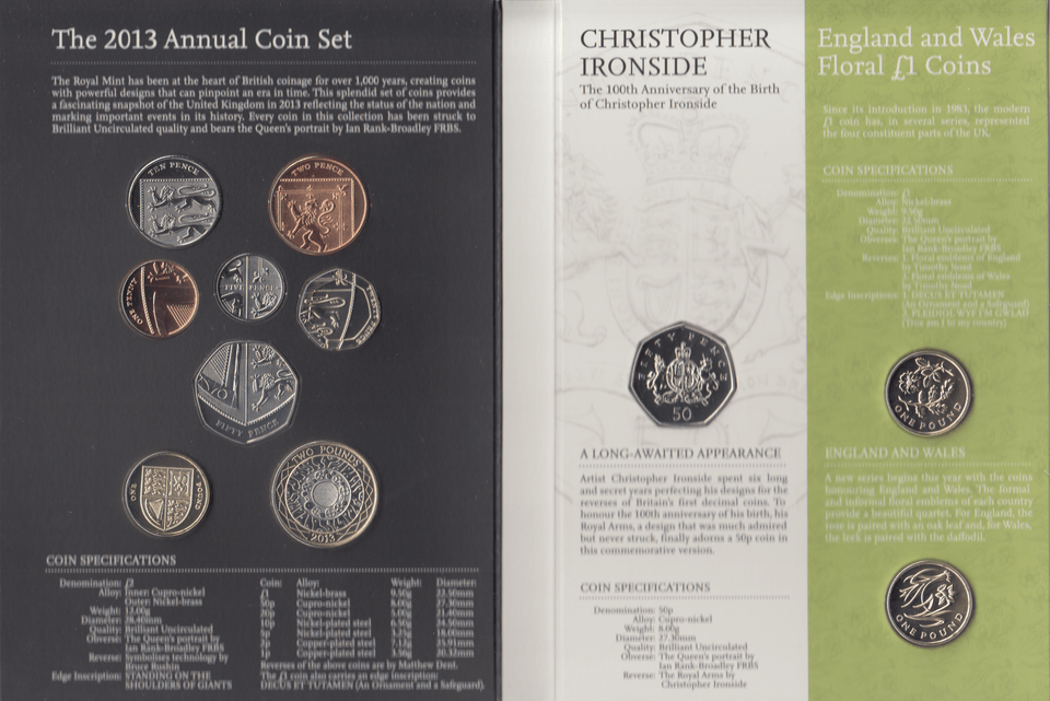 2013 BRILLIANT UNCIRCULATED ANNUAL COIN YEAR SET - Brilliant Uncirculated Year Sets - Cambridgeshire Coins